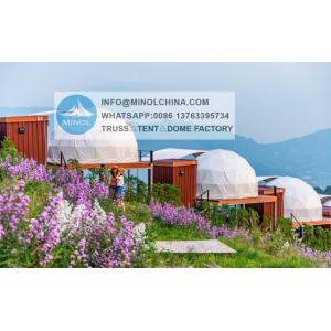 7m 8 M Luxury Canvas Geodesic Clear Canopy Dome Glamping Tent With Bathroom