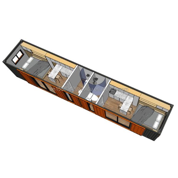 40FT Container Apartment Modular Finished Wooden Houses Customized Color Independent Student Apartment Prefabricated House