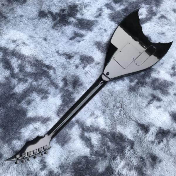 Custom black Bat 6-strings tremolo bridge electric guitar mahogany body black hardware