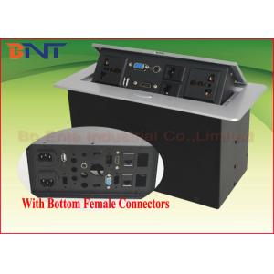 Multi Function Conference Desktop Pop Up Power Socket Box Zinc Alloy Round