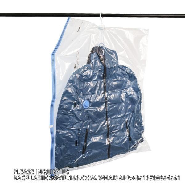 Good Quality Hanging Vacuum Storage Bag 75% Space Saver Vacuum Compression Clothing Finishing Bag