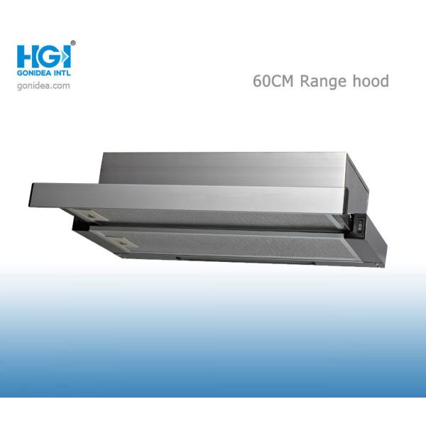 60CM Slim Slide Out Telescopic Range Cooker Hood Stainless Steel