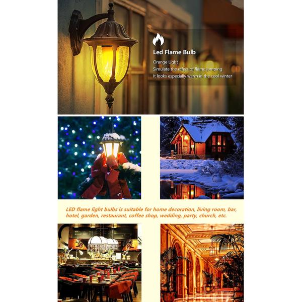 5W Flicker Flame Night Light Bulbs 1400K Effect Led Flame Bulb