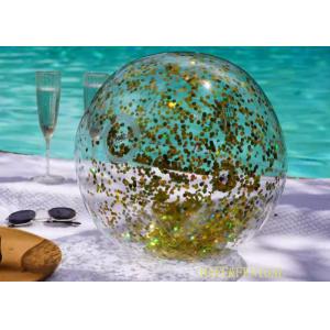 Quality 0.5m Small Inflatable Transparent Beach Ball With Glitter Inside For Beach Pool Parties for sale