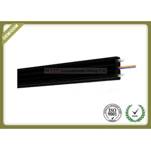 China 2core FTTH Fiber Optic Cable FRP Strength Member black color with SC Connector on sale
