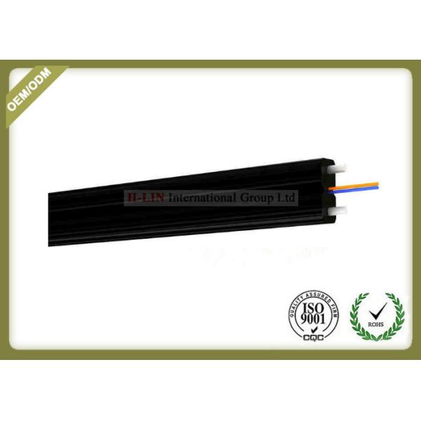 Buy 2core FTTH Fiber Optic Cable FRP Strength Member black color with SC Connector at wholesale prices