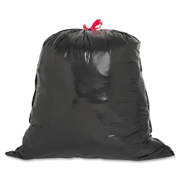 Buy Black 120L Recyclable Trash Bags Gravure Printing With Blue Drawstring at wholesale prices
