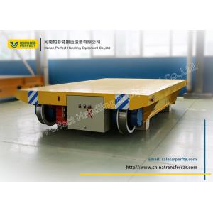 China PLC 4 Rubber Wheels Flatbed Rail Transfer Cart on sale