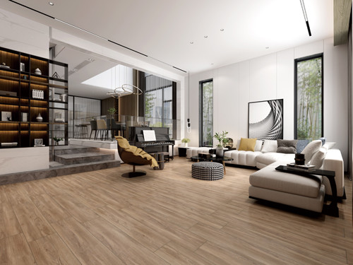 Matte Royal Teak Wood Effect Porcelain Tiles Acid - Resistant Anti Slip