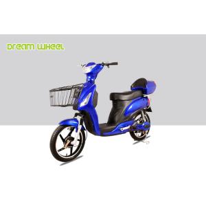 China Blue Pedal Assisted Electric Scooter , 18 X 2.5 Electric Moped Scooter For Adults on sale