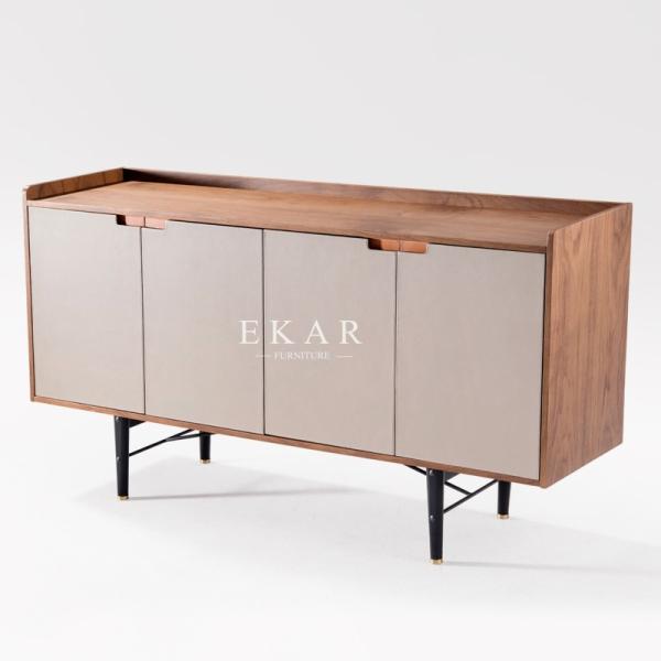 Dining Room French Design 4 Door Metal Base Wooden Modern Sideboard