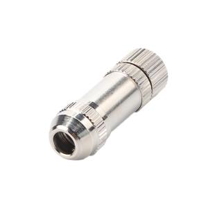 Circular Waterproof Connector M8 Assembled Metal Shielded Female Plug,