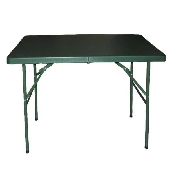 Foldable Reinforced Blow Molded Military Table Green Camping Dining Table