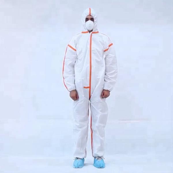 Buy Unisex Breathable Disposable Coveralls Single Use Anti Bacterial Customized at wholesale prices