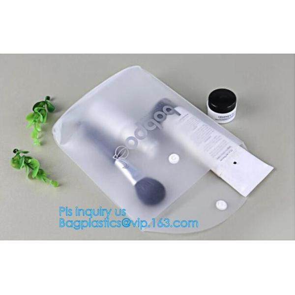 PVC Makeup bag Organiser Black Frosted translucence plastic pvc bag transparent bag, korean cosmetic bag makeup, handle