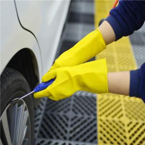 Chemicals Resistance Long Sleeve Flocklined Industrial Rubber Gloves Heavy Duty