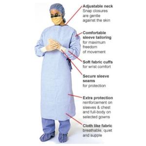 China Disposable SMS surgical gown,blue color,SMS,protective sterilized on sale