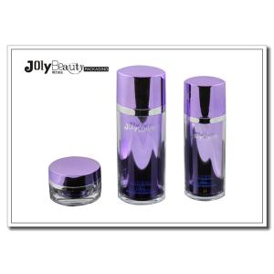 Quality Purple And Silver Border Empty Makeup Containers Capacity 60ml for sale
