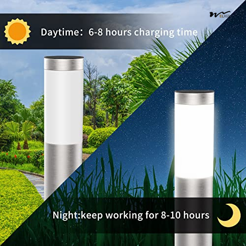 Solar Powered LED Landscape Lamp Column Outdoor IP44 Waterproof White Light Street Light