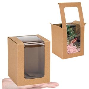 Custom Small Transparent Display Box Kraft Paper White Cardboard Packaging For