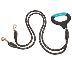2 Way Nylon Dog Leash Automatically 360° No Tangle Gel Handle Reflective