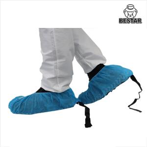 China Anti Skid Conductive SPP Disposable Shoe Cover Plastic Overshoes 16 on sale
