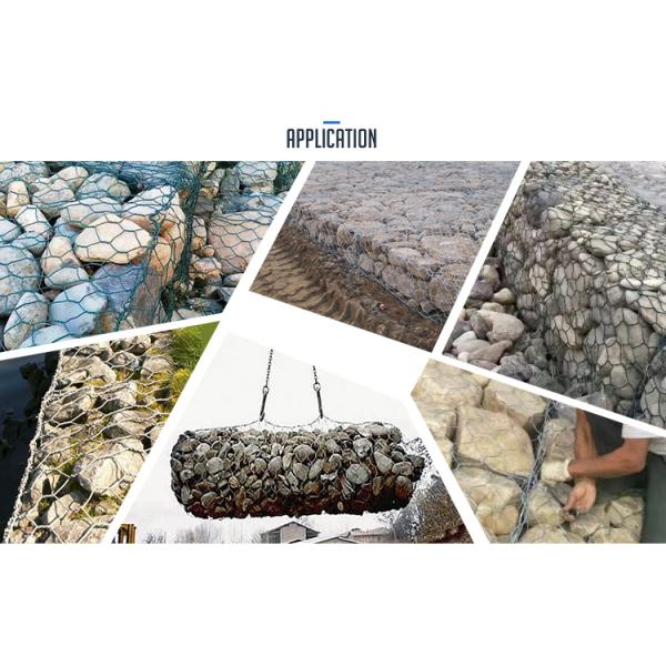 80 X 100 Mm Crimped Gabion Fence System / Woven Gabion Baskets