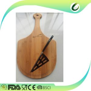 premium natural bamboo pizza peel paddle with scissors