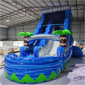 Customized Heavy Duty Inflatable Slide Outdoor Commercial Water Slide With Pool