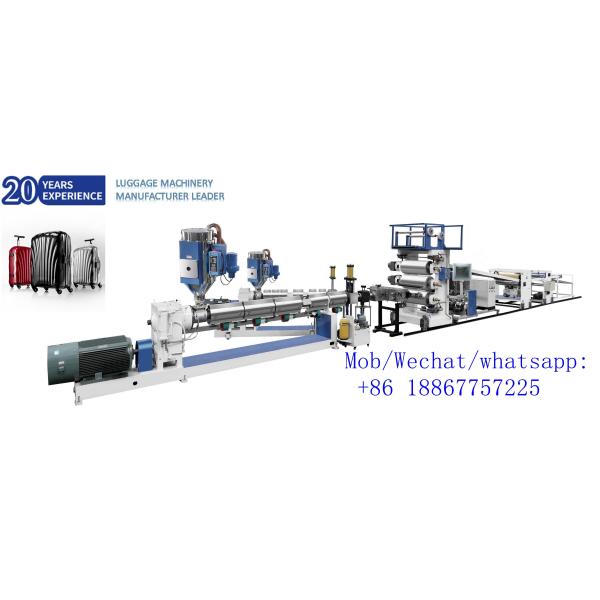 Buy Finish suitcase hard casing luggage ABS PC sheet extruder machine at wholesale prices