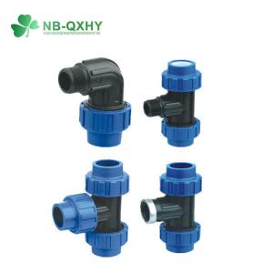 Pn16 Blue PP Coupling Compression Fittings for Irrigation Round Head Code Equal