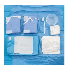China Adult Disposable Surgical Gown Sleeveless Long Sleeve Blue Tie On on sale