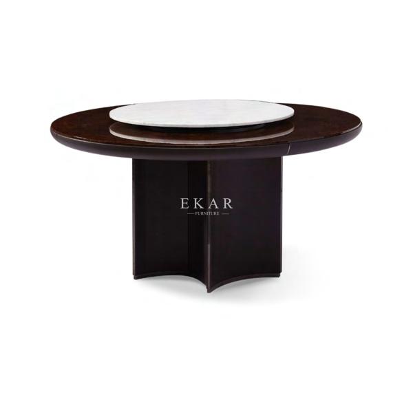 Buy Black Contemporary Round Dining Table With Marble Turntable W006D1R at wholesale prices