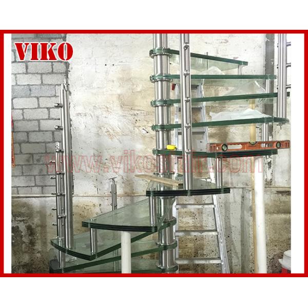 Spiral Staircase VH27S Handrail304 Stainless Steel Tread Tempered glass