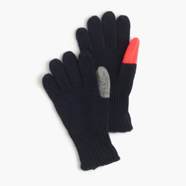 Buy Contrast Color Thumb Knitted Gloves With Fingers Easy To Pair Winter Clothes at wholesale prices