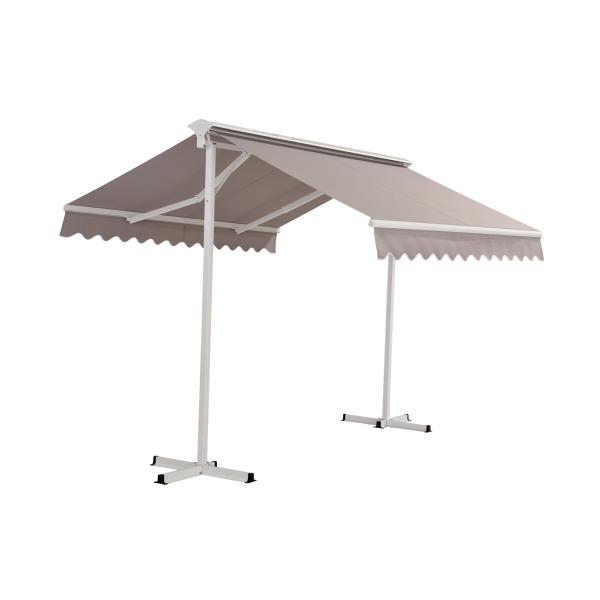 Retractable awning double sided outdoor independent awning
