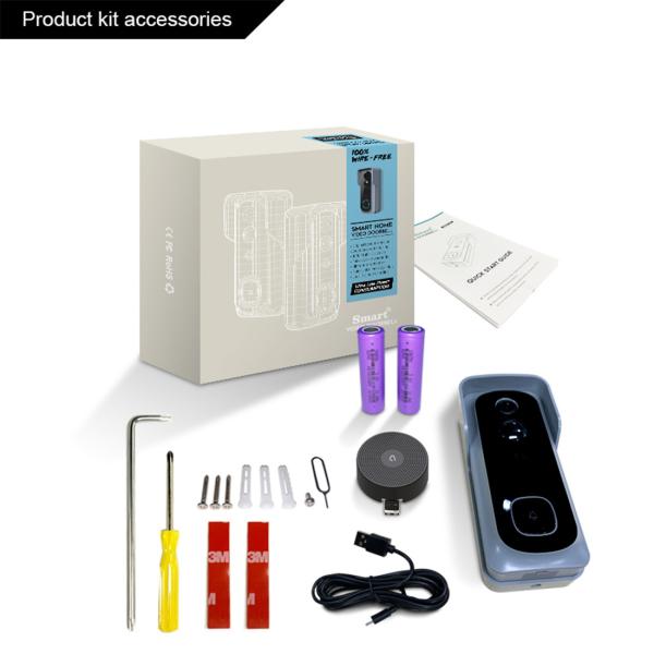 Battery Doorbell Video Doorbell IP65 Waterproof 1080P Works with Google Home & Alexa(MYQ-TD6)