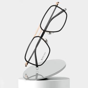 Clear Lens Acetate Titanium Glasses , Unisex Metal Frame Glasses OEM