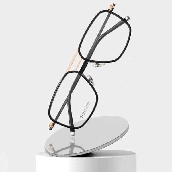 Buy Clear Lens Acetate Titanium Glasses , Unisex Metal Frame Glasses at wholesale prices