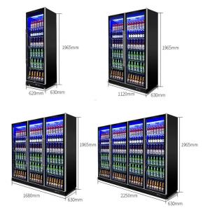 Supermarket Commercial Beverage Refrigerator Vertical Height 1965mm