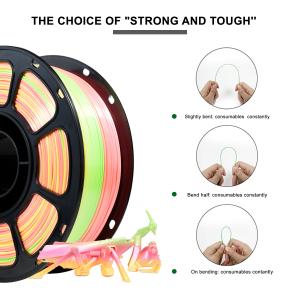 Iboss 3D Printer Filament 1.75 PLA+Silk Peach Rainbow 1.75millimeter Toughness