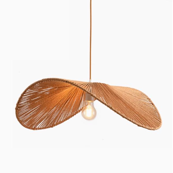 Wabi-sabi style rope chandelier simple creative bedroom living room lamp hand-woven Japanese retro homestay restaurant lamp