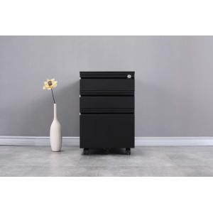 3 Drawer White Metal Under Desk Mobile Pedestal