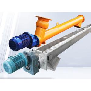 Quality Orange Auger Screw Conveyor Powder Conveying Equipment With Hopper for sale