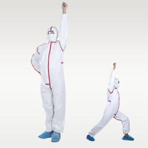 OEM EN14126 White TYPE 4  Non Woven Isolated Disposable Coverall Waterproof With Tapes