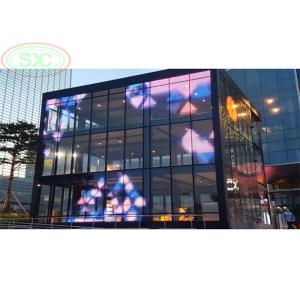 Transparent Poster Curtain Display LED Cylinder 62500 Points/Square Meter