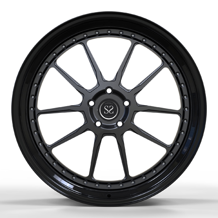 Grey Disc Forged 2 Piece Wheels Gloss Black Lips For BMW 750i 20inch Custom Rims