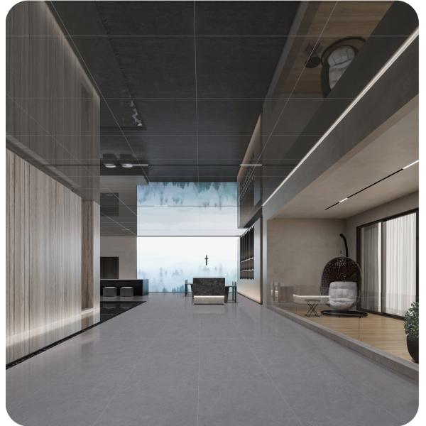600x1200mm Deep Gray Antibacterial Porcelain Tile for Indoor Flooring