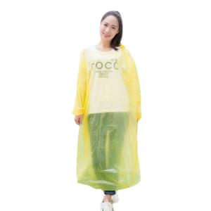 Quality Long Sleeves Yellow Disposable Lab Coats Waterproof Plastic Poncho With Hood for sale