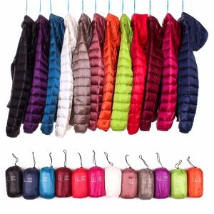 Multi Color Womens Down Puffer Coat , Lightweight Puffer Jacket Zipper Front